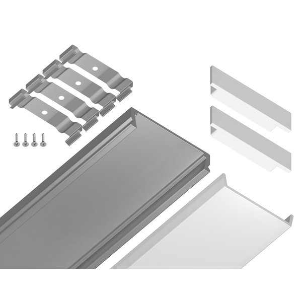 Профиль накладной для светодиодной ленты GP1800AL для ленты до 20мм серебро/матовый 2м
