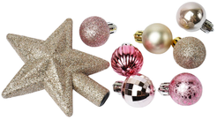 Набор елочных украшений 30шт 3см, розовый+шампанское, SY20B-005