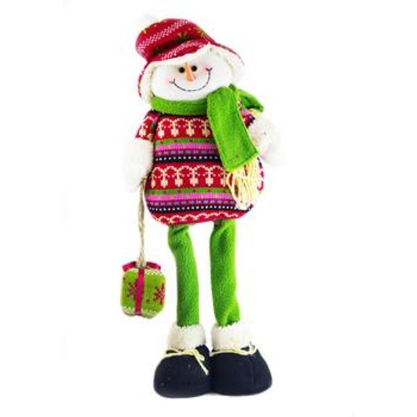 Игрушка мягкая Снеговик с Подарком в шапке ушанке 40,6см