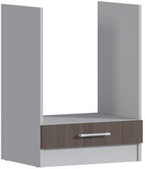 Стол Виктория 60 под встроенную технику Белый/Сосна Авола Коричневая (без столешницы)