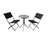 Набор садовой мебели Сиена (столик+2 складных стула), сталь/текстилен, серебро/черный, CMP-1401.026