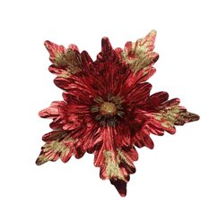 Украшение елочное Magic Time Цветок красный из ПВХ на клипсе 14,5x26x26см арт.91282