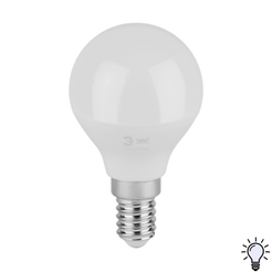 Лампочка светодиодная ЭРА GREEN LINE LED P45-12W-840-E14 GL E14 12 Вт шар яркий белый свет