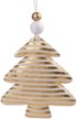 Украшение подвесное новогоднее Золотая елочка в полоску 8x1,5x9см,81487
