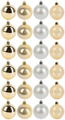 Набор шаров 24шт 6см жемчужный+золото SYQA-012241