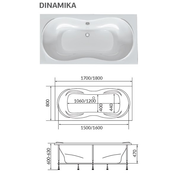Ванна Dinamika 170x80