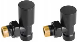 Комплект подключения радиатора угловой 1/2" черный