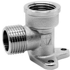 Уголок латунный V&G с креплением 1/2" внутренняя-наружная резьба