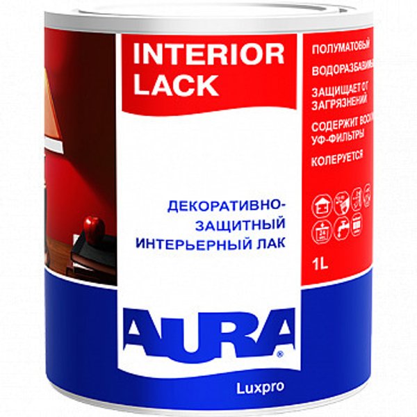Лак интерьерный AURA Interior Lack на водной основе 1л