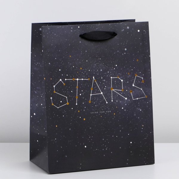 Пакет подарочный Stars, 23x18×10см 