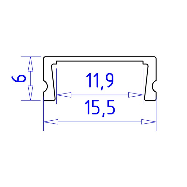 Профиль накладной для светодиодной ленты GP1700WH для ленты до 11мм белый/матовый 2м