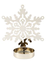 Подсвечник декоративный Снежинка 8,5х10х4,2см, цвет: золото, металл, SYTYB-1823018