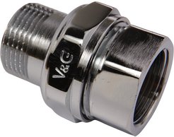 Сгон латунный прямой V&G хромированный 3/4"