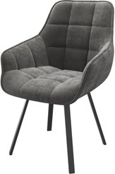 Стул кухонный Mamadoma Romeo b28 46х43х87см велюр/металл, серый/черный, поворотный