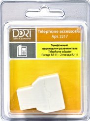 Переходник телеф.разветвитель (гнездо RJ-11-2 гнезда RJ-11)