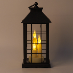 Фонарь светодиодный Романтика 12,8х12,8х32см, теплый белый свет, работает от батареек: АААх3, SYLZB-2325093