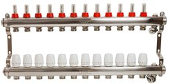 Группа коллекторная с расходомерами VRT 1"x3/4" 12 вых.нерж.сталь