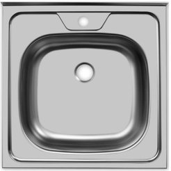 Мойка кухонная накладная Mega 50x50х12,5см квадратная, нерж.сталь