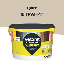Затирка цементная ветонит комфорт спектрум 12 гранит 2 кг 463028 купить ...
