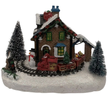 Сувенир Домик с поездом 17,5х10х11,8см, LED-подсветка, полирезина, работает от батареек, SYSZB-5325012