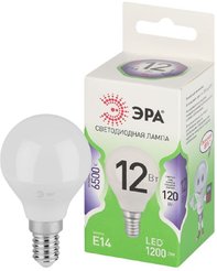 Лампочка светодиодная ЭРА GREEN LINE LED P45-12W-865-E14 GL E14 12 Вт шар холодный свет