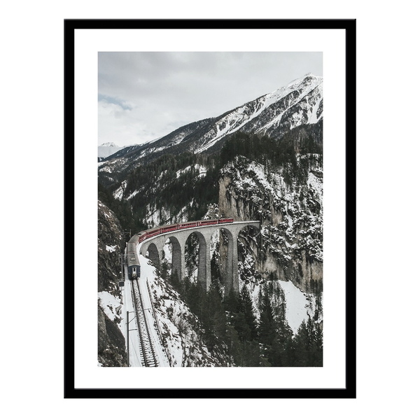 Постер 30х40 Железная дорога в Альпах