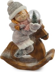Фигура декоративная Девочка на лошадке 33х15х45см, LED-подсветка, SYTCC-3823181