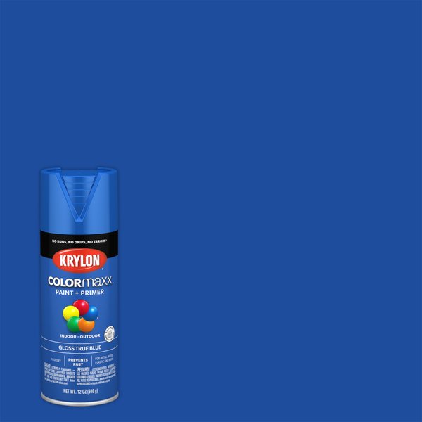 Краска универсальная KRYLON Colormaxx Gloss True Blue глянцевая цвет-синий (0,34кг)