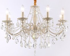 Люстра Ambrella light TR4945/8 WH/GD/CL белый/золото/прозрачный 8хE14