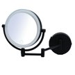 Зеркало косметическое подвесное Shuri с 5 кратным увеличением LED сенсор USB чёрный