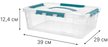 Контейнер д/хранения Econova Grand box 10л 39х29х12,4см с ручкой, крышкой, замки, голубой ПП