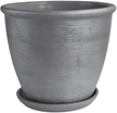 Горшок керамический Бархат d32см h28см v14,8л, высокий овал шнур, серый