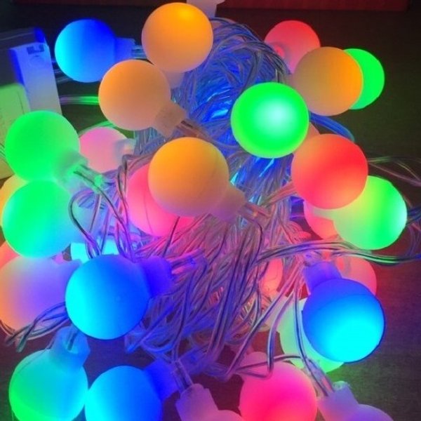 Гирлянда светодиодная шариковая многоцветная 40шт LED 4м прозрачный провод