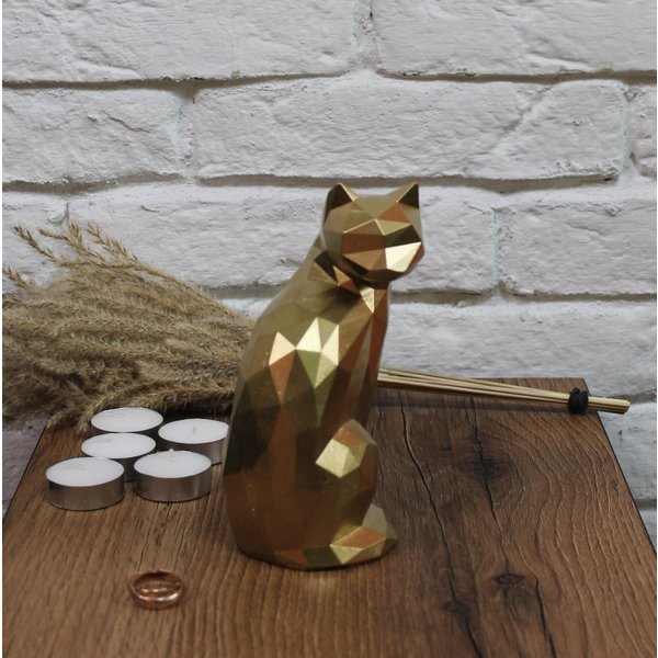 Статуэтка декоративная Кошка 18см золото