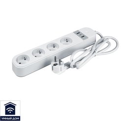 Удлинитель 4 гнезда + 2 USB Navigator NSH-PE-01-WiFi белый