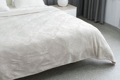 Плед Veroni 200х180 микрофибра, жаккард Вензеля молочный