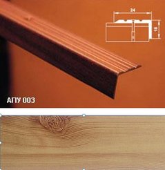 Порог угол внешний АПУ 003 24х18х1800мм открытое крепление Ель(17)