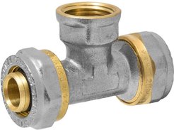 Тройник латунный обжимной Ø20ммх1/2"х20мм, внутренняя резьба