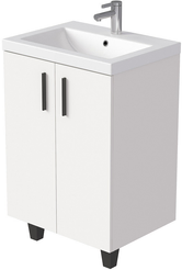 Тумба напольная VEIN 60см белая аляска в комплекте с раковиной