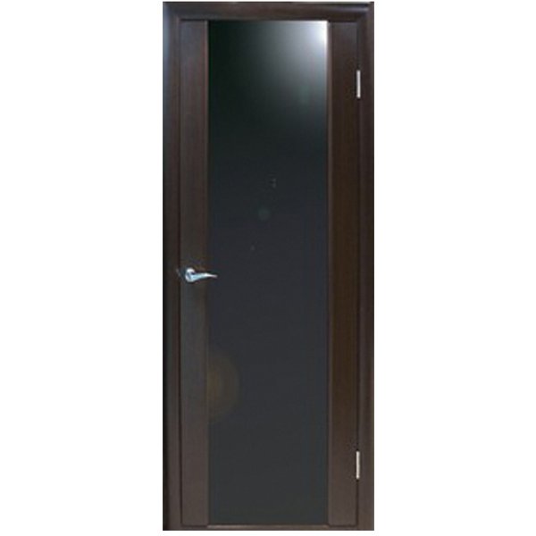 Дверь ДО Техно 3 венге 80х200 шпон черное стекло