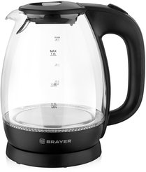 Чайник электрический Brayer BR1026 2200Вт 1,8л стекло, черный