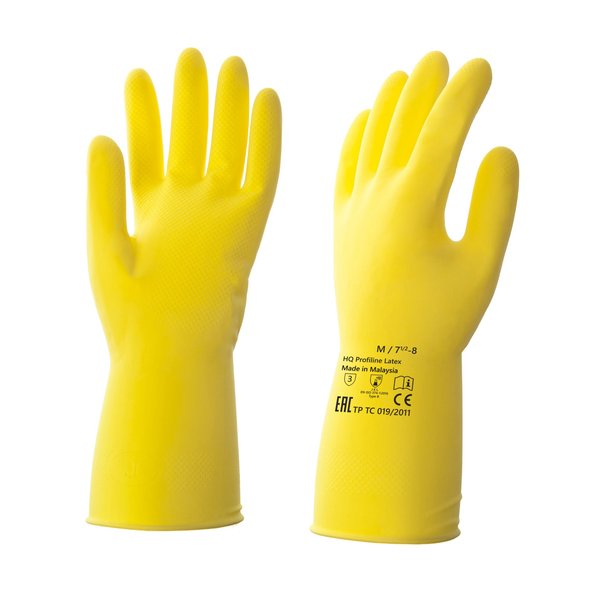 Перчатки латексные HQ Profiline M желтые