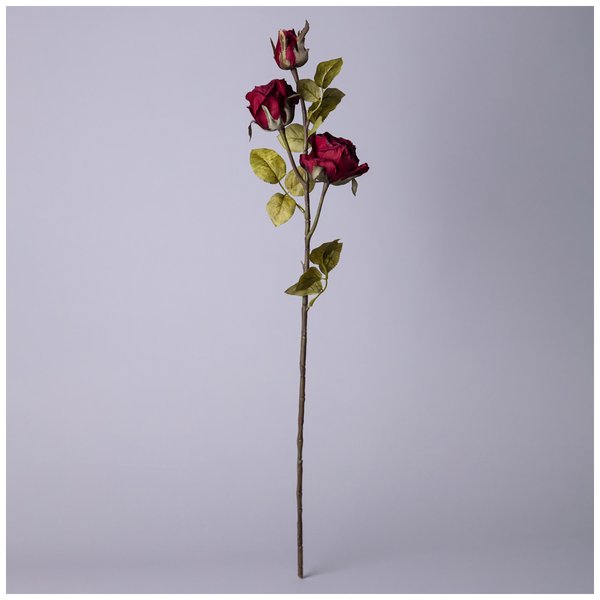 Цветок искусственный Роза бургунди 80см 
