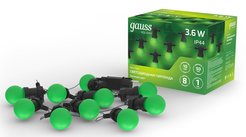 Гирлянда светодиодная Белт Лайт Gauss серия Holiday 10 ламп, 7,7м IP44 зеленый, 1/6
