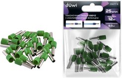 Наконечник-гильза duwi Е6012 6мм² с изолированным фланцем 25шт