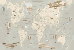 Фотообои Карта мира 400х270см виниловые на флизелиновой основе