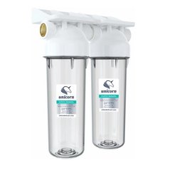 Корпус фильтра двойной для хол.воды Unicorn SL10 3/4"" прозрачный