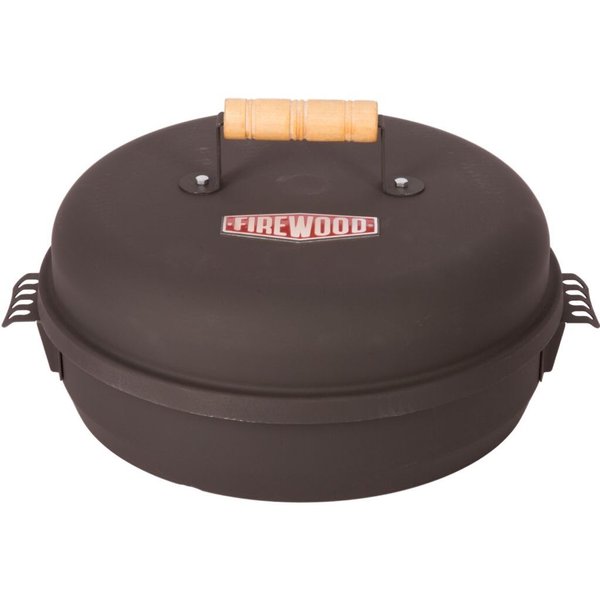 Коптильня горячего копчения FireWood 35х15cм круглая крышка с деревянной ручкой