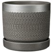 Горшок керамический Брюссель серый серебро цилиндр 1,48л d14,6h12,8