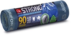Пакеты д/мусора Grifon 90л 10шт прочные двухслойные с затяжками
